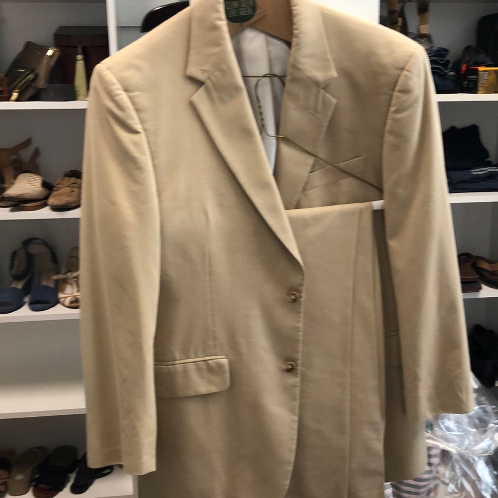 Jos Bank Tan suit